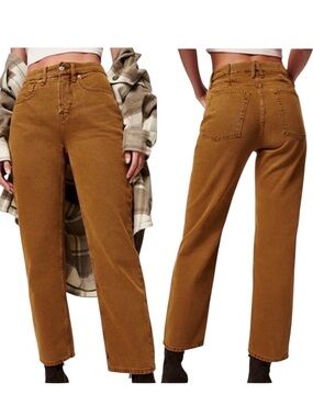 Good American 90’s Duster High-Rise Bronze Brown Straight Leg Barrel Jeans 2/26